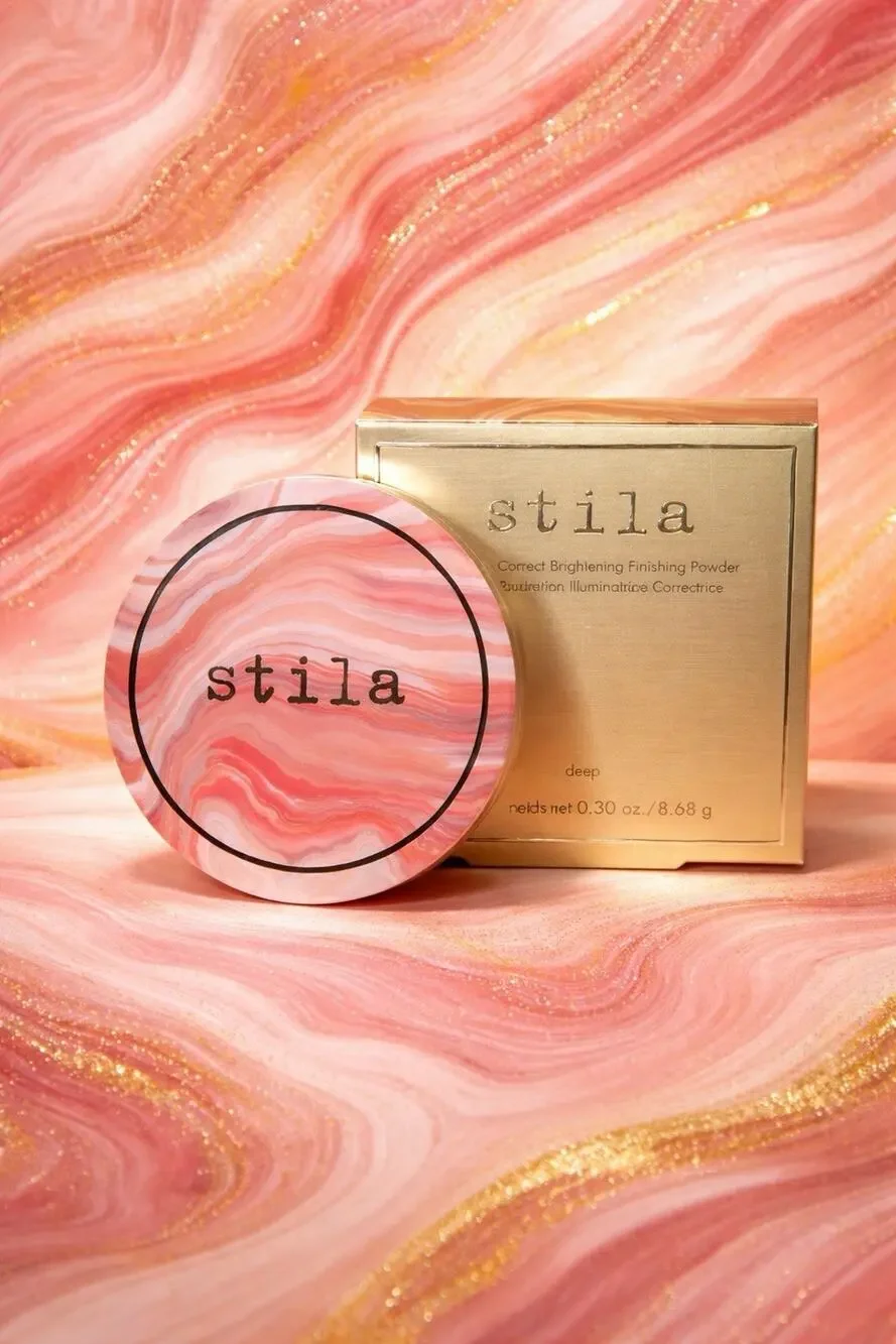 stila - One Step Correct Brightening Finishing Powder - Deep - 0.30 oz/ 8.68 g